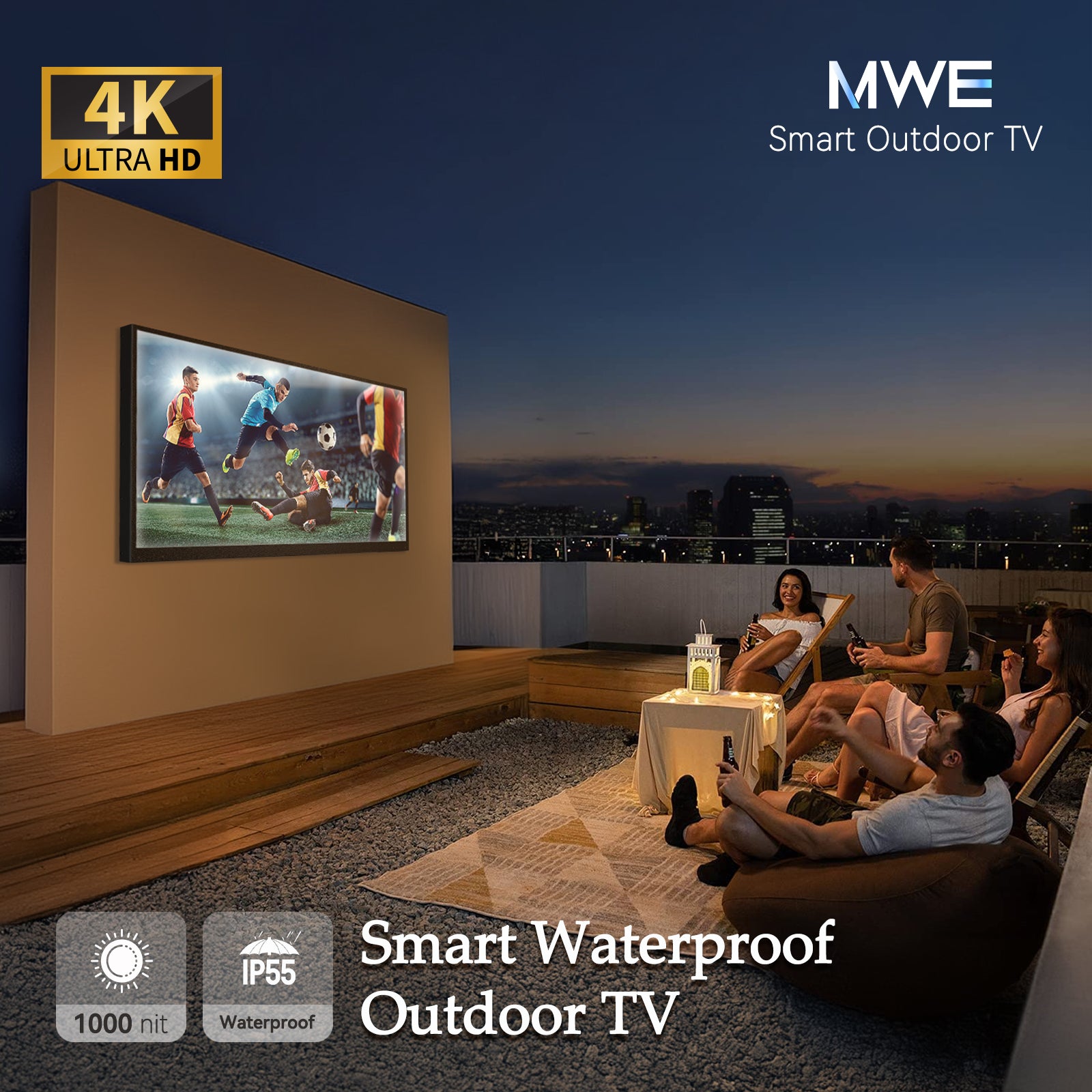 MWE 4K Ultra-Bright Outdoor Smart TV (55" / 65" / 75")