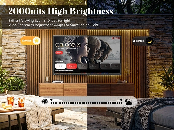 Smart TV MWE 4K Ultra Luminosa per esterni (55" / 65" / 75")