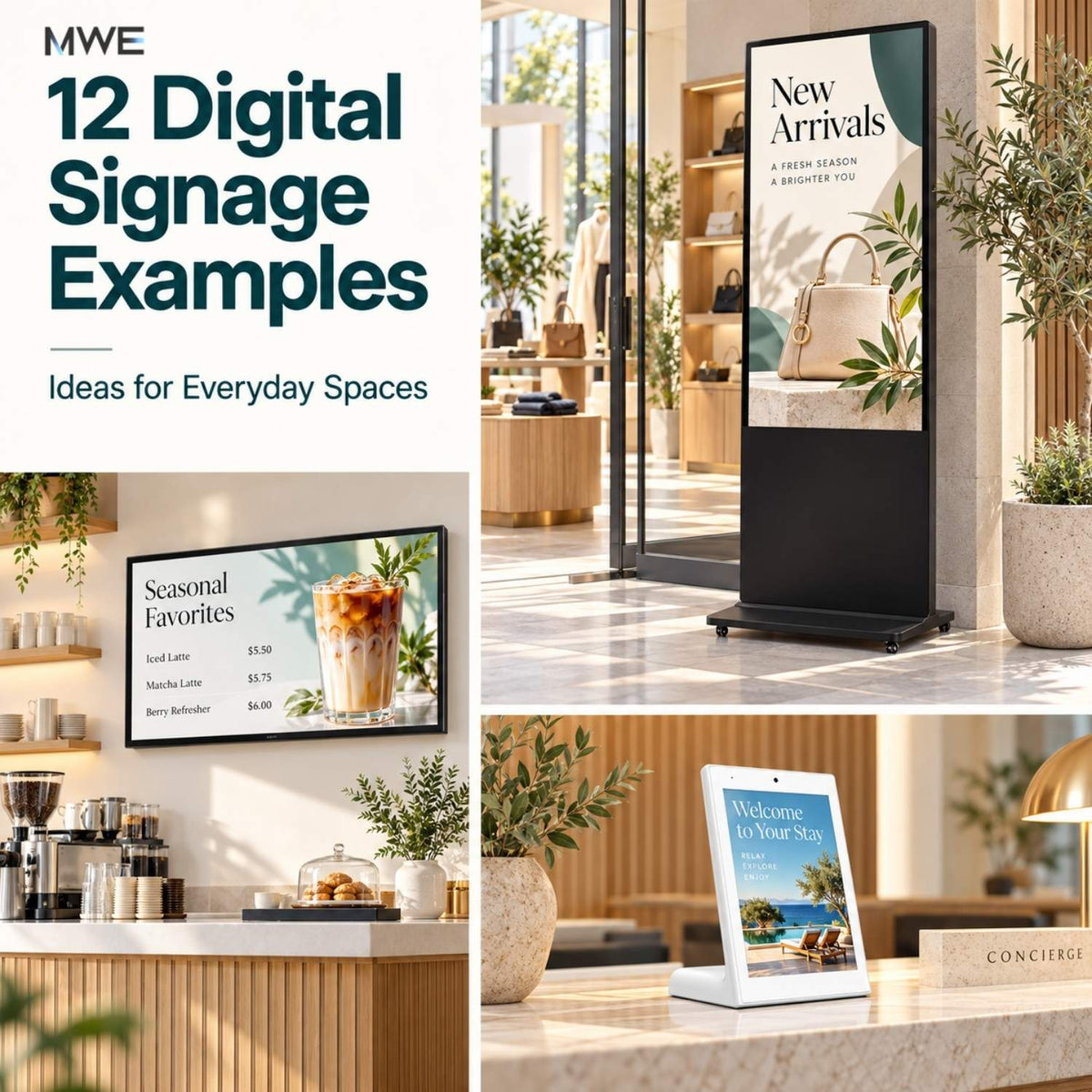 12 Digital Signage Examples: What to Show and Where