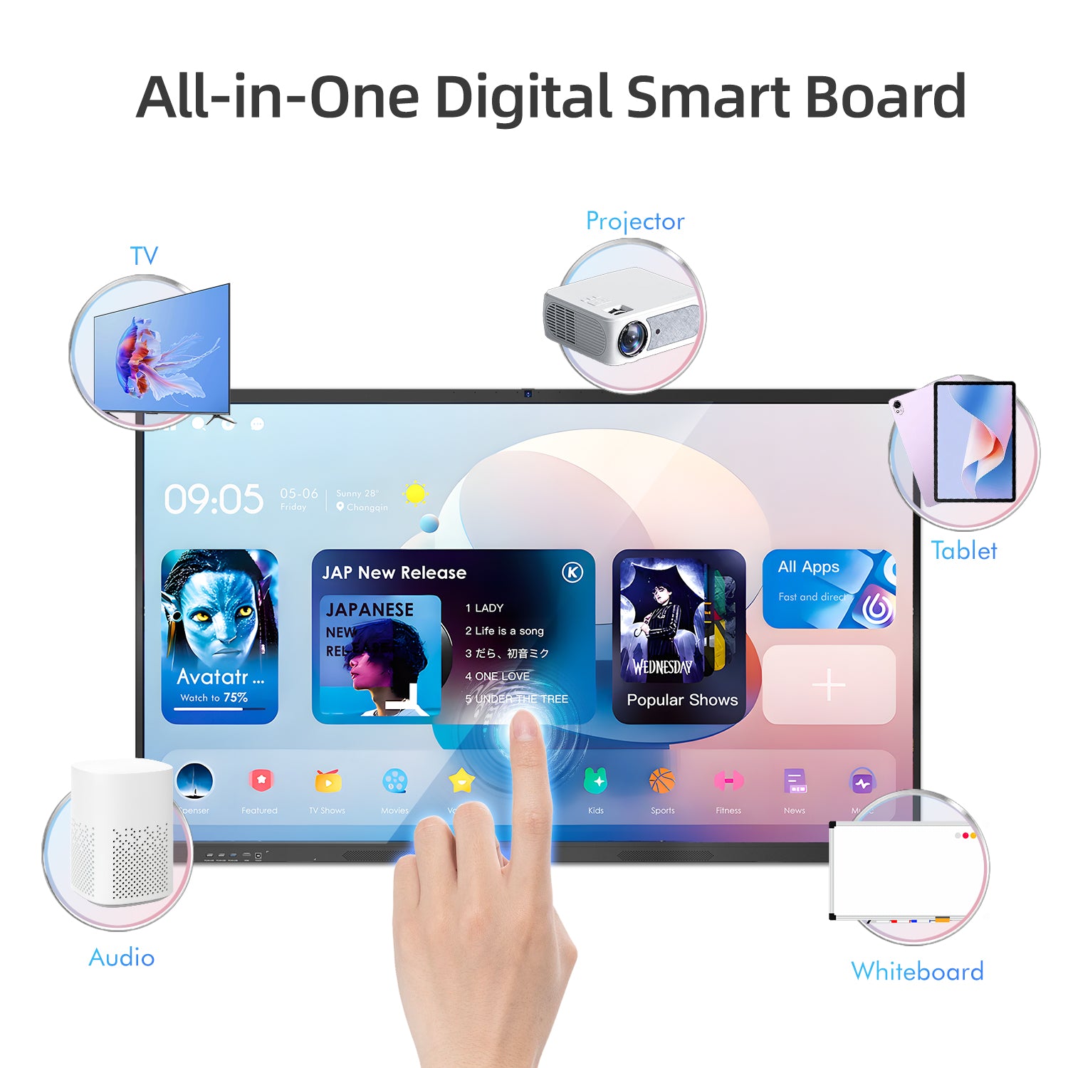 MWE 4K UHD Smart Interactive Touchscreen Whiteboard (55" - 85")