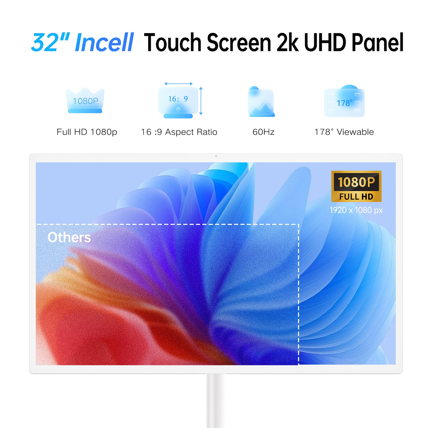 MWE Portable TV on Wheels Smart Touch Screen