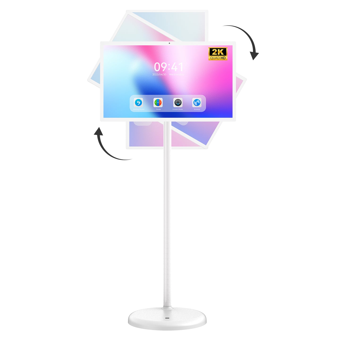 MWE Portable TV on Wheels Smart Touch Screen