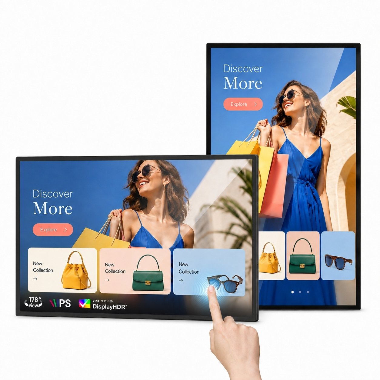 MWE Wandmontierter Touchscreen Digital Signage, Android 14
