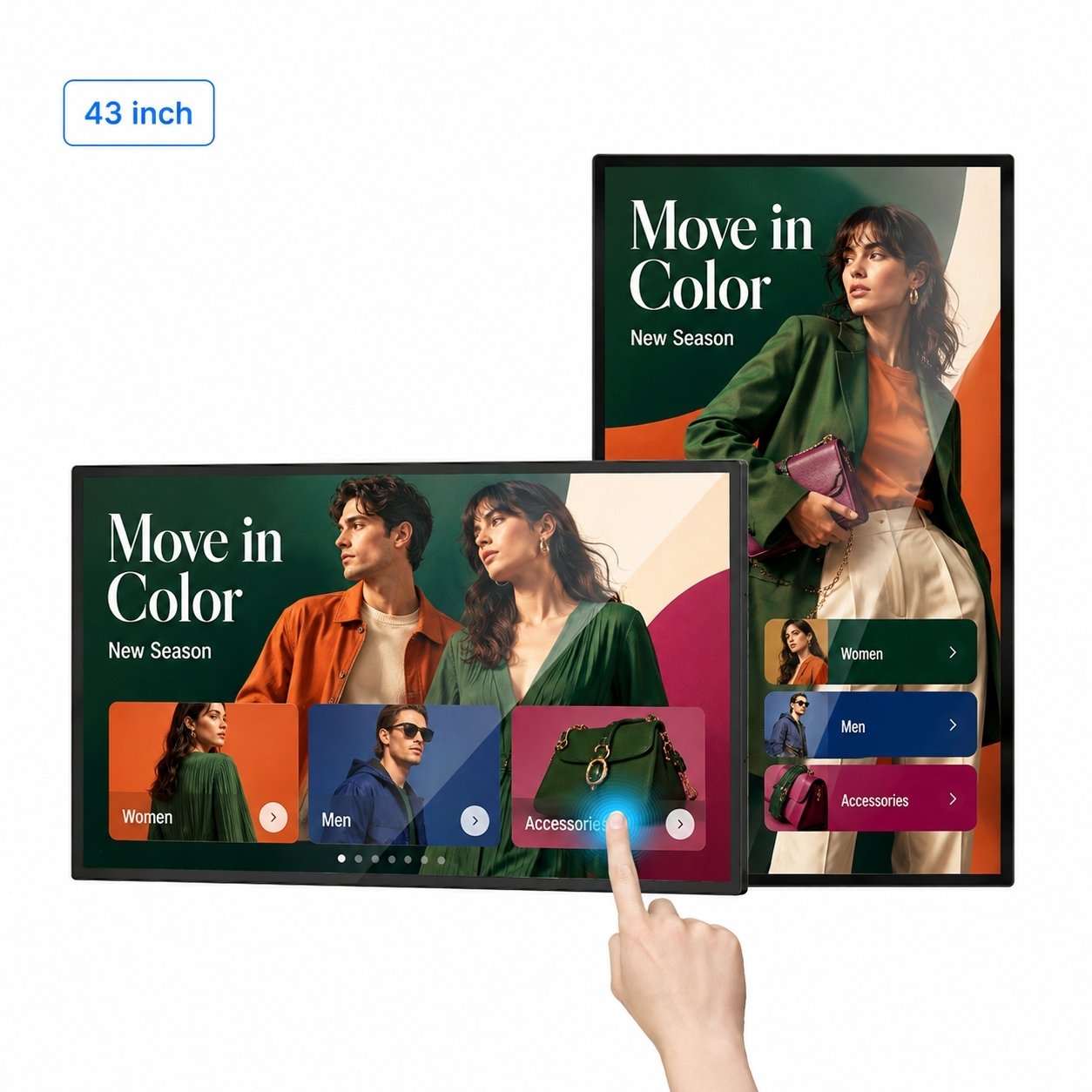 MWE Wandmontierter Touchscreen Digital Signage, Android 14