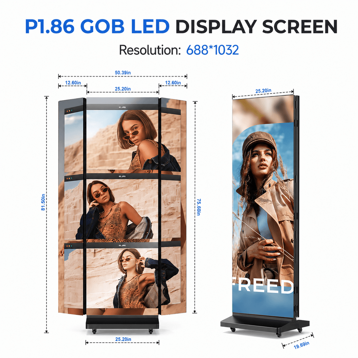 MWE Indoor Tri-Fold LED Poster Screen