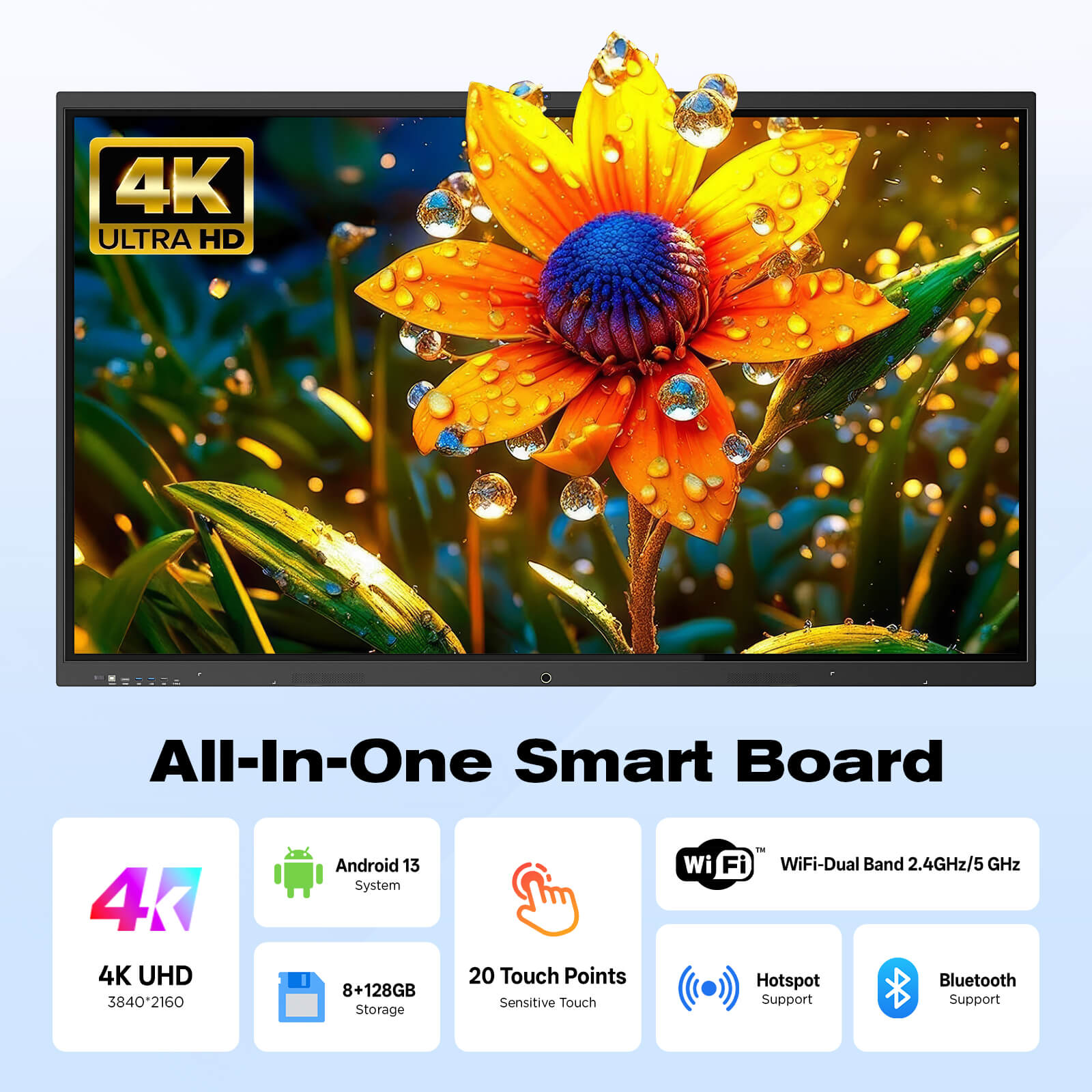 MWE 4K UHD Smart Interactive Touchscreen Whiteboard (55" - 85")