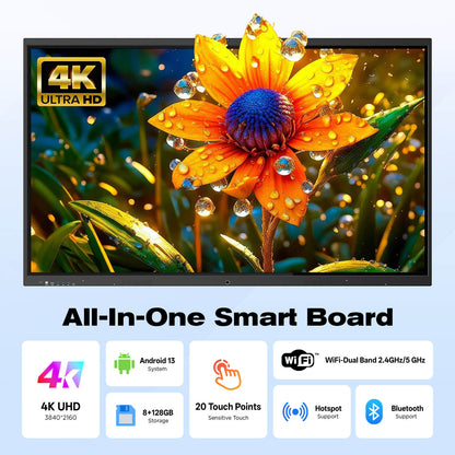 MWE 4K UHD Smart Interactive Touchscreen Whiteboard (55" - 85")